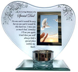 Remembrance Candle Holder & Photo Frame Special Mum / Dad