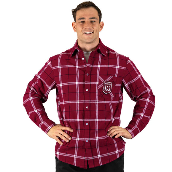 NRL QLD MAROONS MUSTANG FLANNEL SHIRT