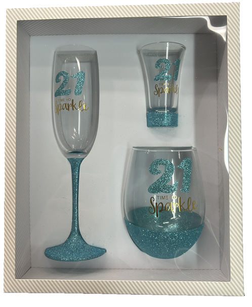 21st Birthday - Blue 3 Piece Gift Pack