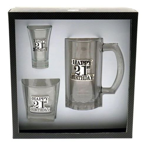 21st Birthday 3-Piece Badged Set