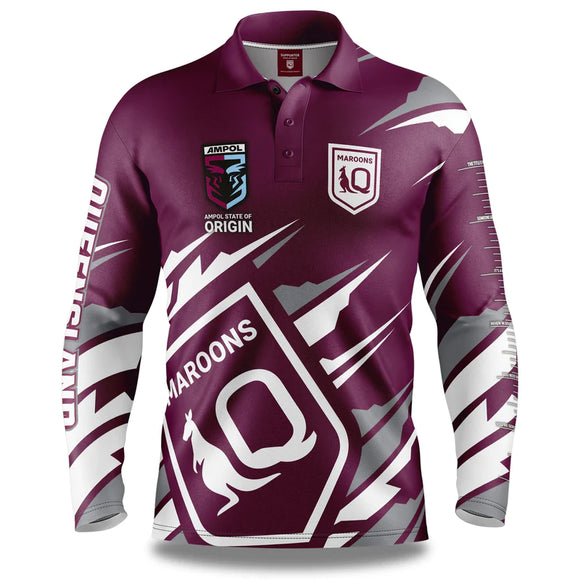 NRL QLD Maroons Ignition Fishing Shirt