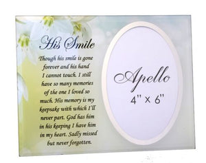 His Smile Glass Memorial Photo Frame