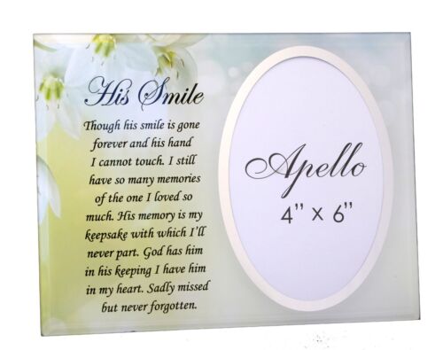 His Smile Glass Memorial Photo Frame