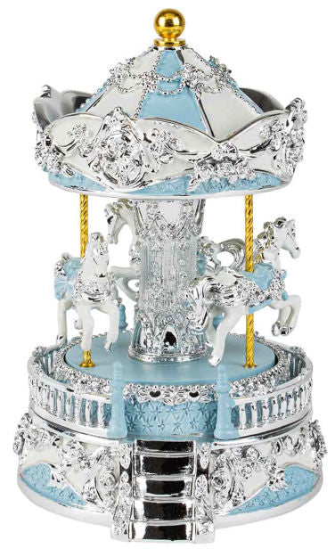 Musical Carousel - Chrome Pink or Blue 15cm