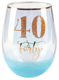Stemless Wine Glass - Gliteratti Birthday